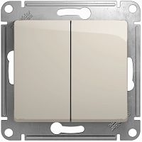 Переключатель без рамки Systeme Electric Glossa 2-кл. проходной молочный картинка